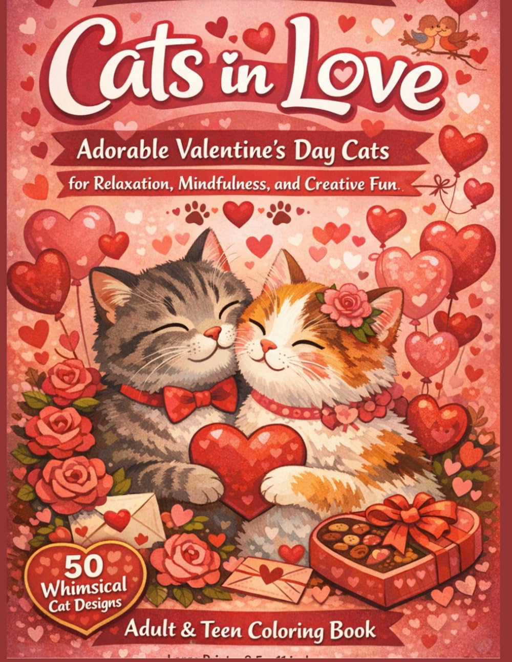 Whiskers & Wonders: Cats in Love: Adorable Valentine’s Day Cats for Relaxation, Mindfulness, and Creative Fun