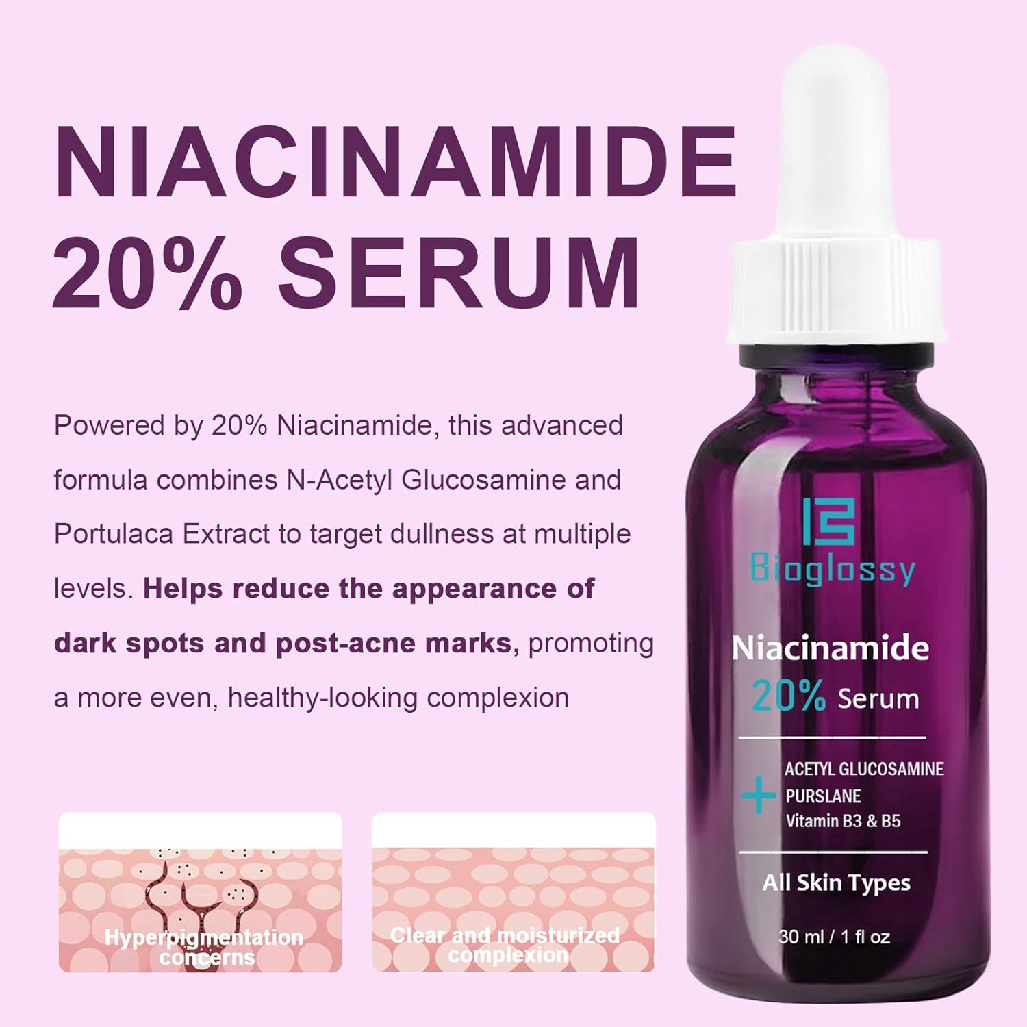 20% Niacinamide Serum for Face,Niacinamide Vitamin B3 B5 Concentrated Serum,Moisturizer,Pore Minimizer,Anti-aging Discoloration Correcting Treatment - Image 6