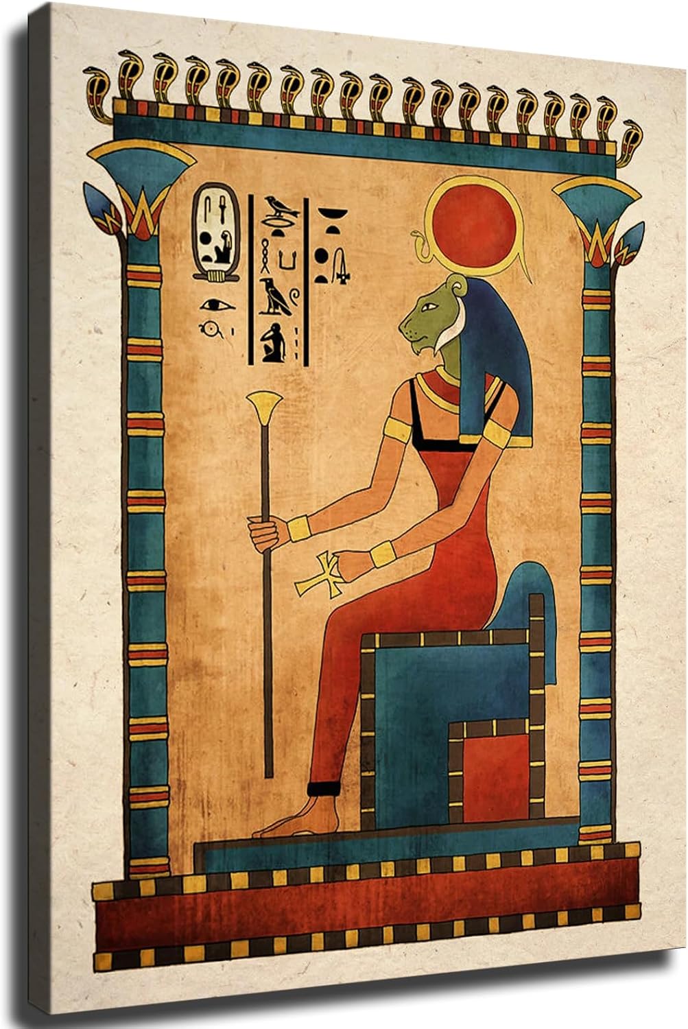 Amazon.com: EviKoo Ancient Egyptian Art Print Goddess Sekhmet Wall ...