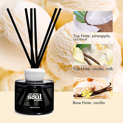 Miniatura 4 de Difusor de junco, difusor de varillas perfumadas de vainilla para el hogar, viene con 6 varillas difusoras de junco, ambientador decorativo para