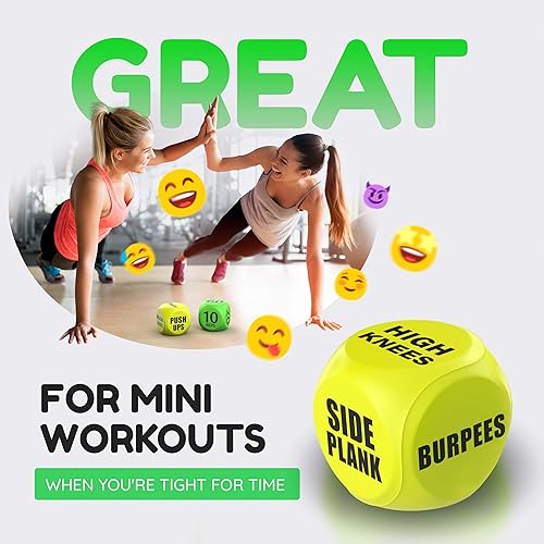 Miniatura 4 de TidyFriend - Dados de ejercicio de espuma de 6 caras para clases individuales o grupales, gran equipo de ejercicio dinámico (azul)