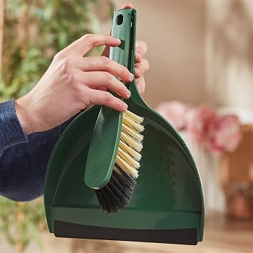 Spontex Eco Green Hand Brush Set Made from 100% Recycled Materials, 2 Types of Bristles, Efficient and Quick Cleaning, 1 Set