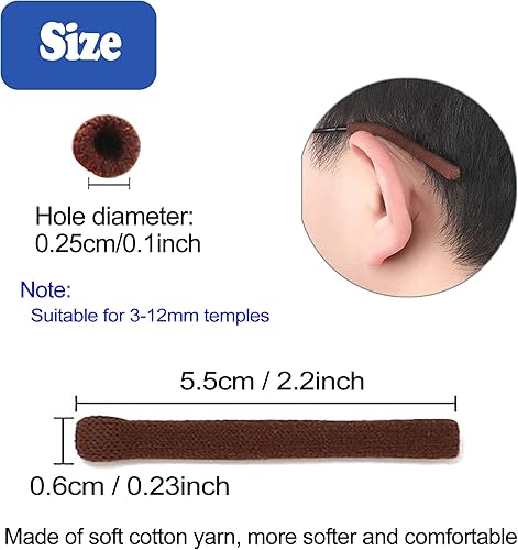 Miniatura 8 de Lentes de algodón de punto suave mejorado, agarre para las orejas, puntas de las patillas, retenedor de manga, elástico antideslizante y cómodo para