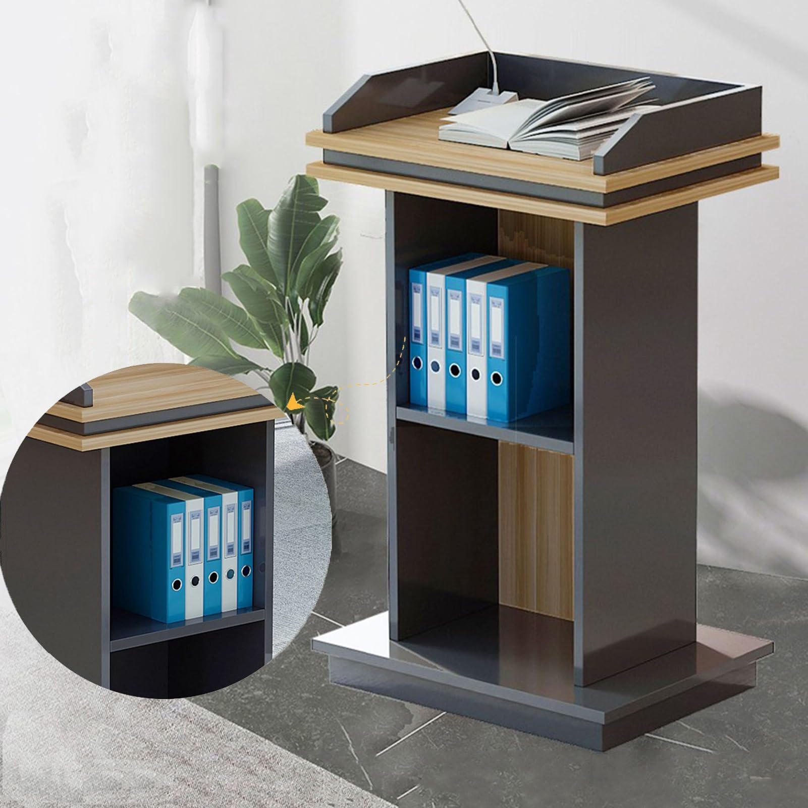 Rednerpult aus Holz, Kirchenkanzel, Stehpult mit Ablagefläche, ideal für Kirche, Büro, Schule, einfache Montage, Empfangstresen, Rednerpult, Konstruktion