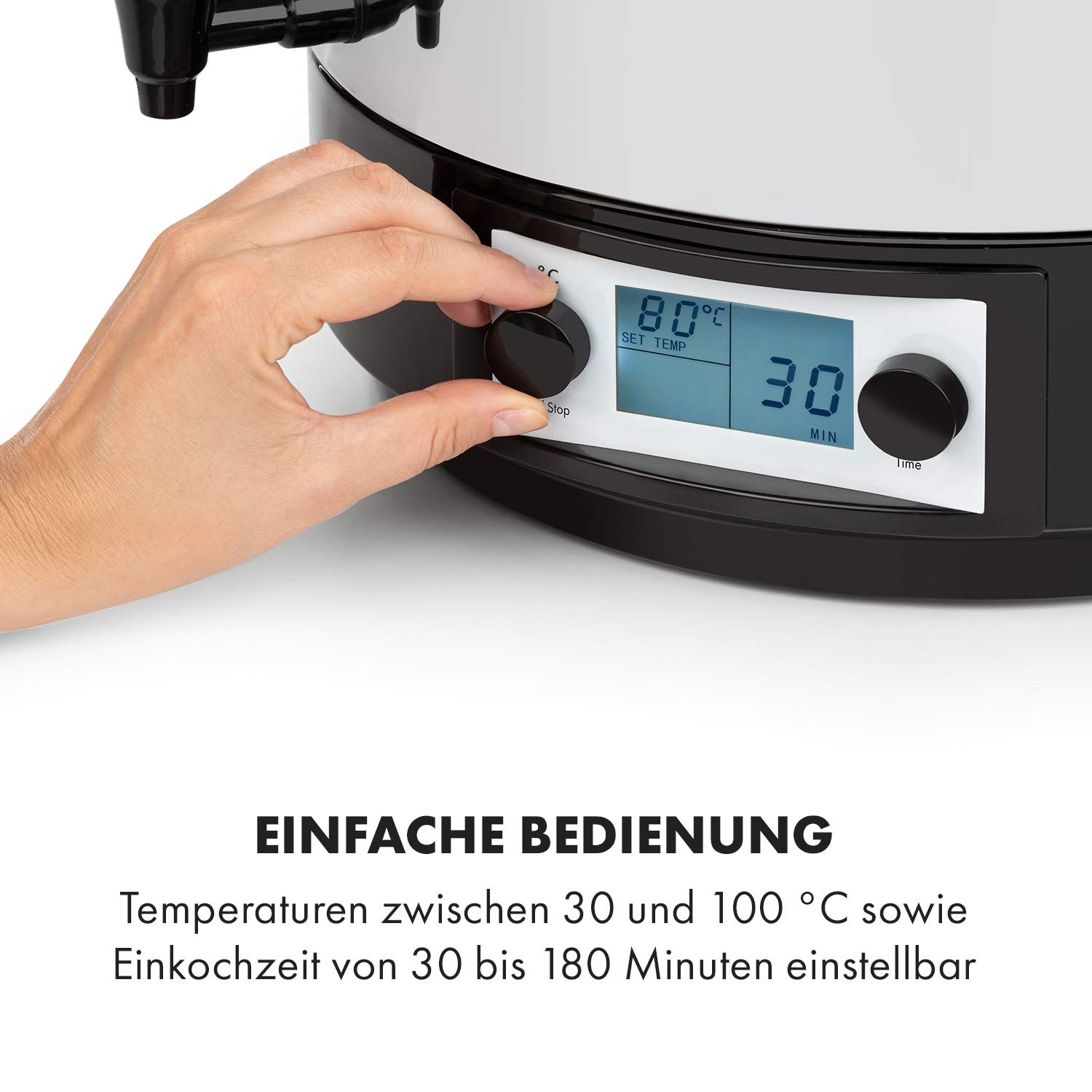 Klarstein KonfiStar 40 Distributeur de boissons chaudes numérique 40 l, 2500 W, 30-100 °C, minuteur, fonction maintien au chaud, couvercle avec fermeture, acier inoxydable poli