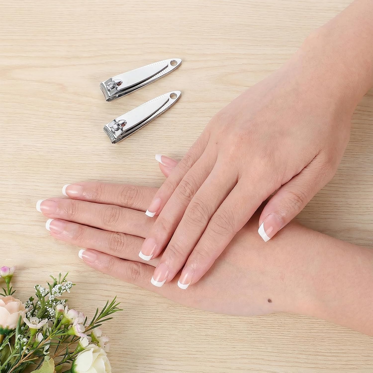 10 Pieces Small Flat Nail Clippers Metal Fingernail Clipper Portable Toenail Clipper Cutter Silver Travel Nail Trimming Pointed Manicure Pedicure for Men Women Homeless Care Supplies