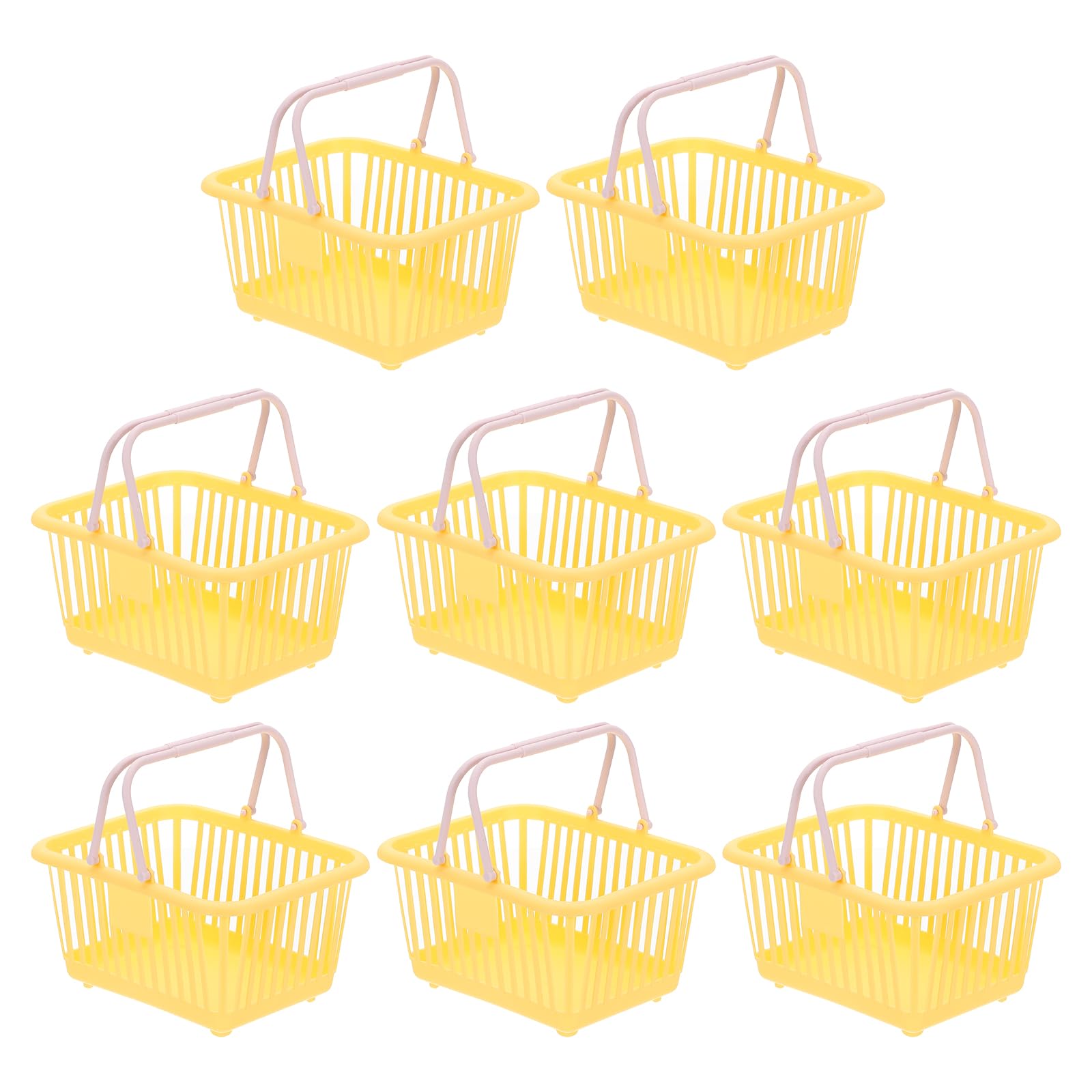PATIKIL 8 Piezas De Pequeñas Cestas De Plástico Mini Cestas Agua Amarillo