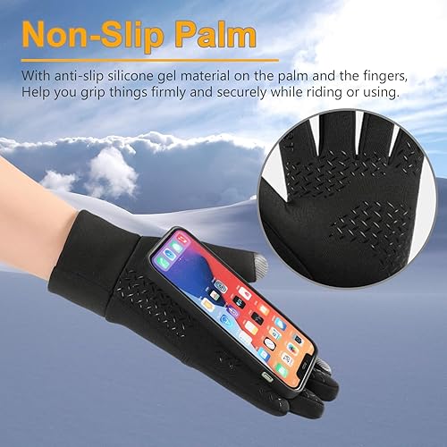 Miniatura 3 de CRAZY SHARK Guantes cálidos de invierno, impermeables, resistentes al viento, guantes térmicos para hombres y mujeres, guantes antideslizantes para