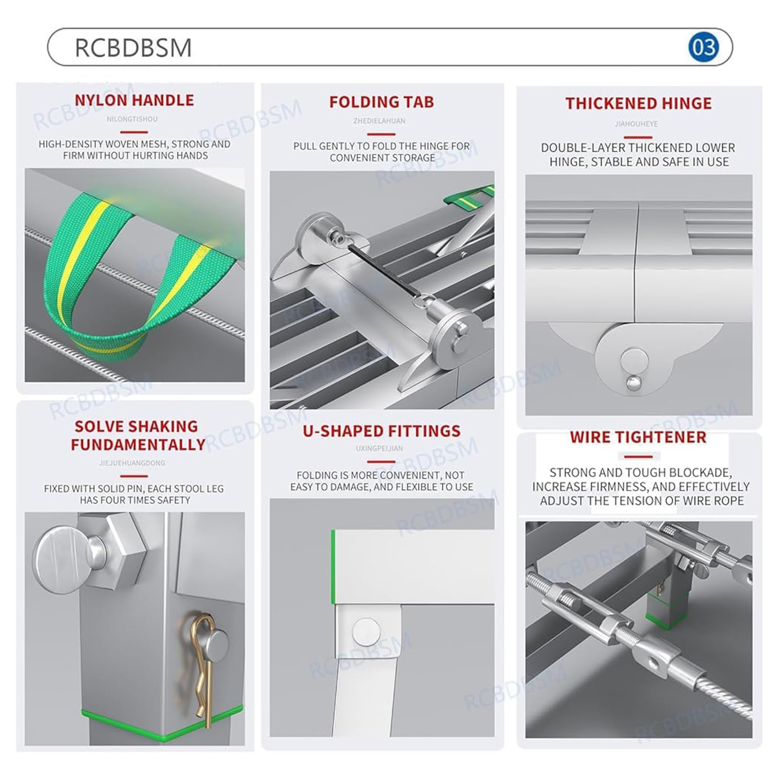 Plataforma de Trabajo de Acero al Carbono, Plataforma de Trabajo Plegable, Taburete de Escalera de Torre de Andamio Multiusos de Altura Ajustable para Limpieza de Techos