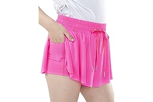 Girls Flowy Shorts with Spandex Liner - 2-in-1 Butterfly Shorts for Sports, Running, Athletics