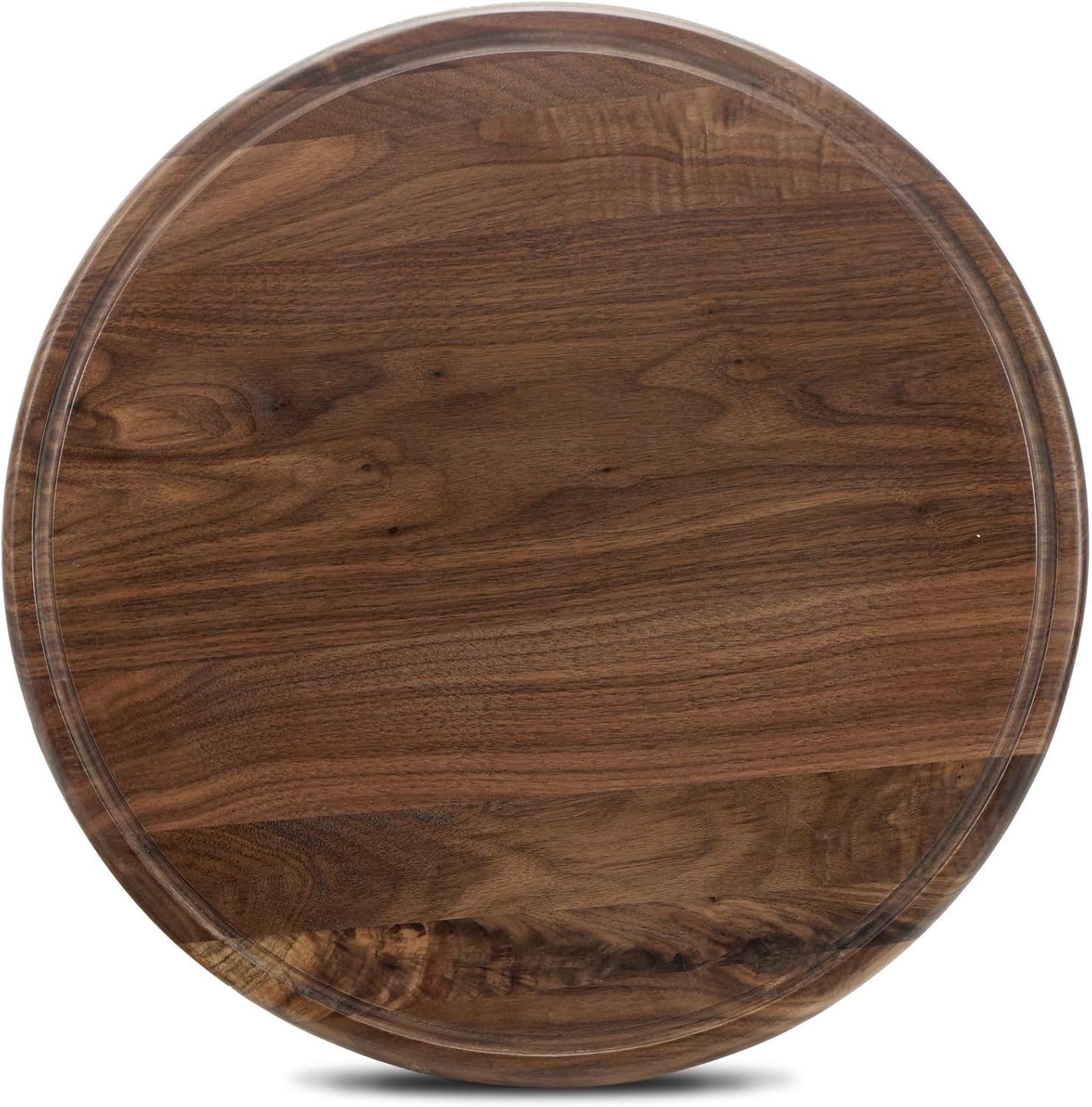 16 Inches Round Walnut Wood Cutting Board for Kitchen, Wooden Chopping Board