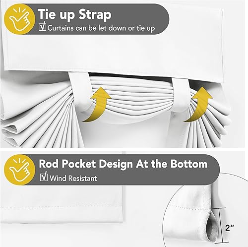 Miniatura 62 de Deconovo Cortina opaca de Navidad para puertas de vidrio y luces laterales, panel de privacidad con aislamiento térmico con doble bolsillo para