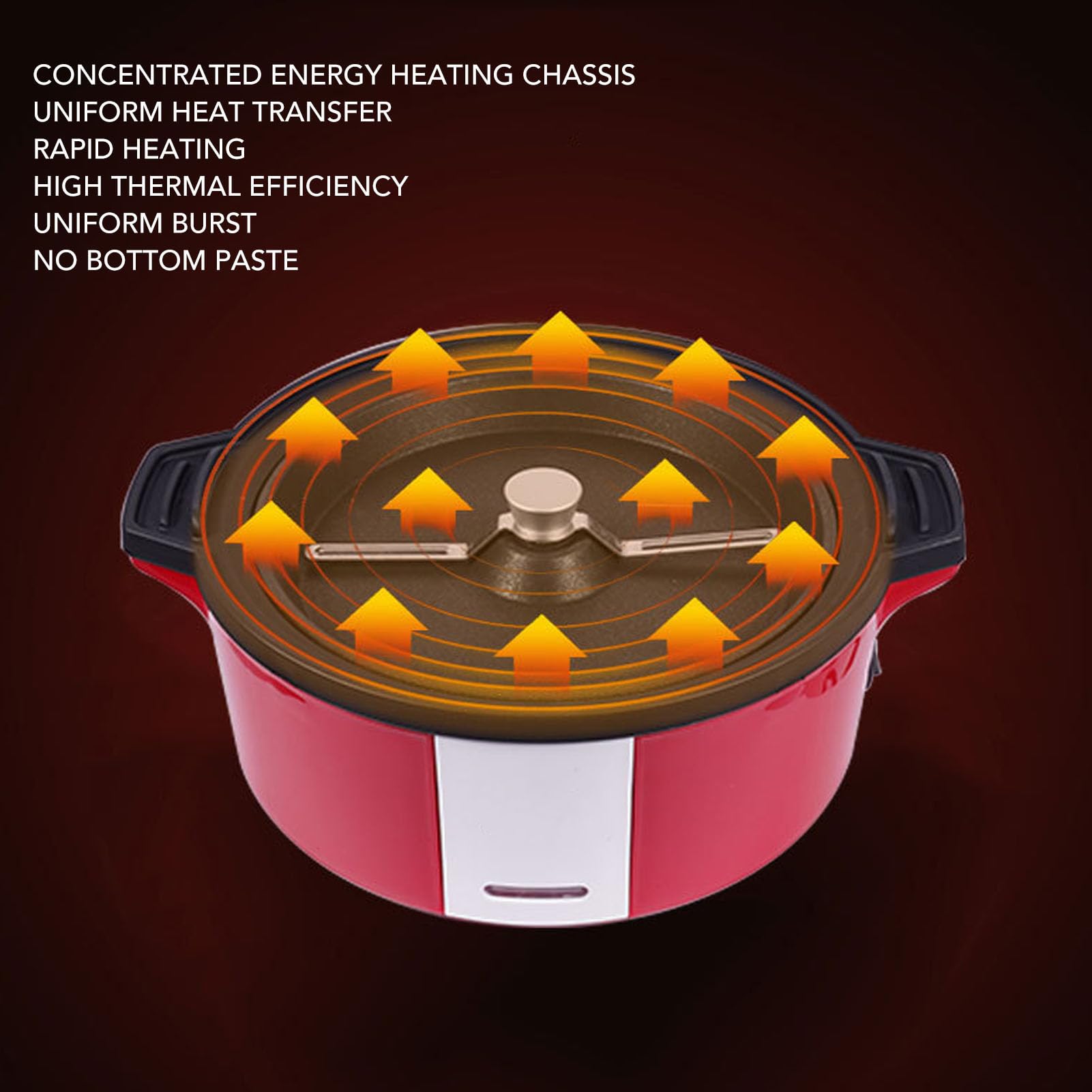 Popcorn-Maker, 70 G, Große Kapazität, Elektrische Popcornmaschine, Antihaft-Popcorn-Maker mit Deckel und Löffel, DIY-Popcorn-Topf, Leicht zu Reinigen, 700 W, Schnelle Erwärmung