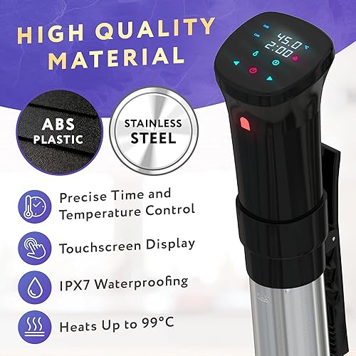 Miniatura 3 de APQ - Olla Sous Vide de 1100 W, cocina profesional de inmersión térmica con abrazadera ajustable, máquinas Sous Vide con temperaturatemporizador