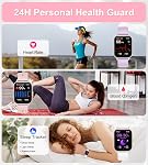 Montre intelligente, Colesma Smart Watch pour les femmes 1.83" Tracker de fitness, appel Bluetooth, DIY Cadran, fréquence cardiaque SpO2 Surveillez le sommeil, 120+ Modes sportifs, IP68 Smartwatch étanche pour Android & iOS rose
