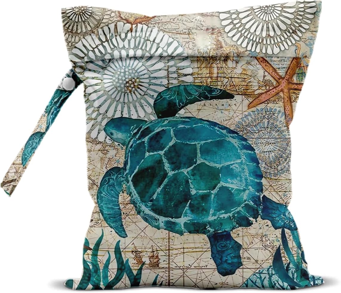Turtle Wet Bags, Sea Turtle Gifts for Women Waterproof Travel Laundry Bags