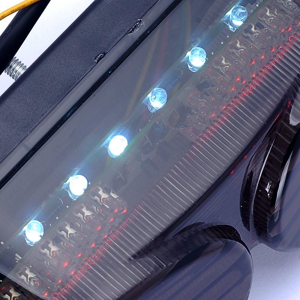 Amazinea Smoke Integrated 90 LED Brake Blinker Tail Light for Kawasaki ZR7S ZX6R ZX900 ZX9R ZZR600