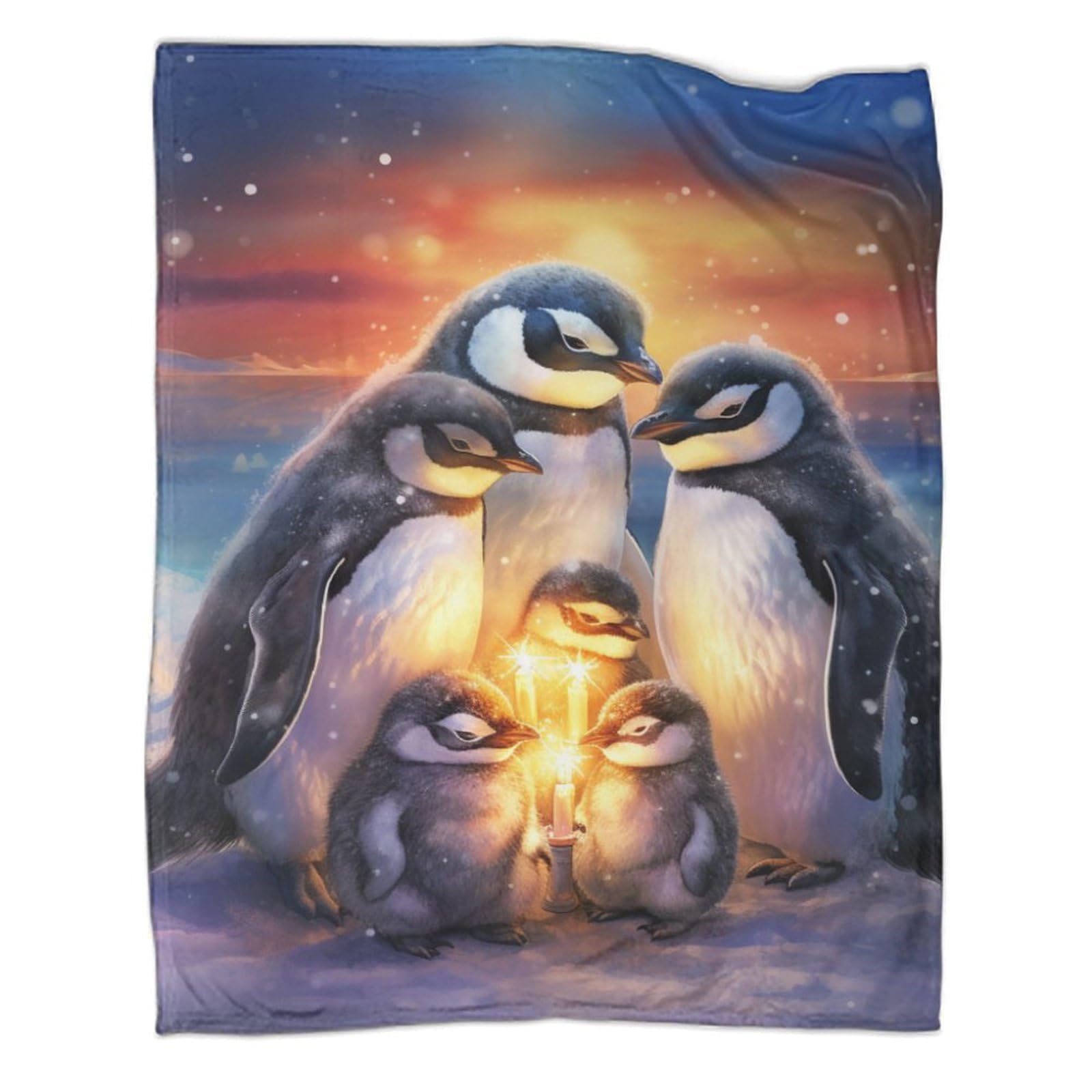 Couverture pingouin contre le froid au bureau et lit d'adultes