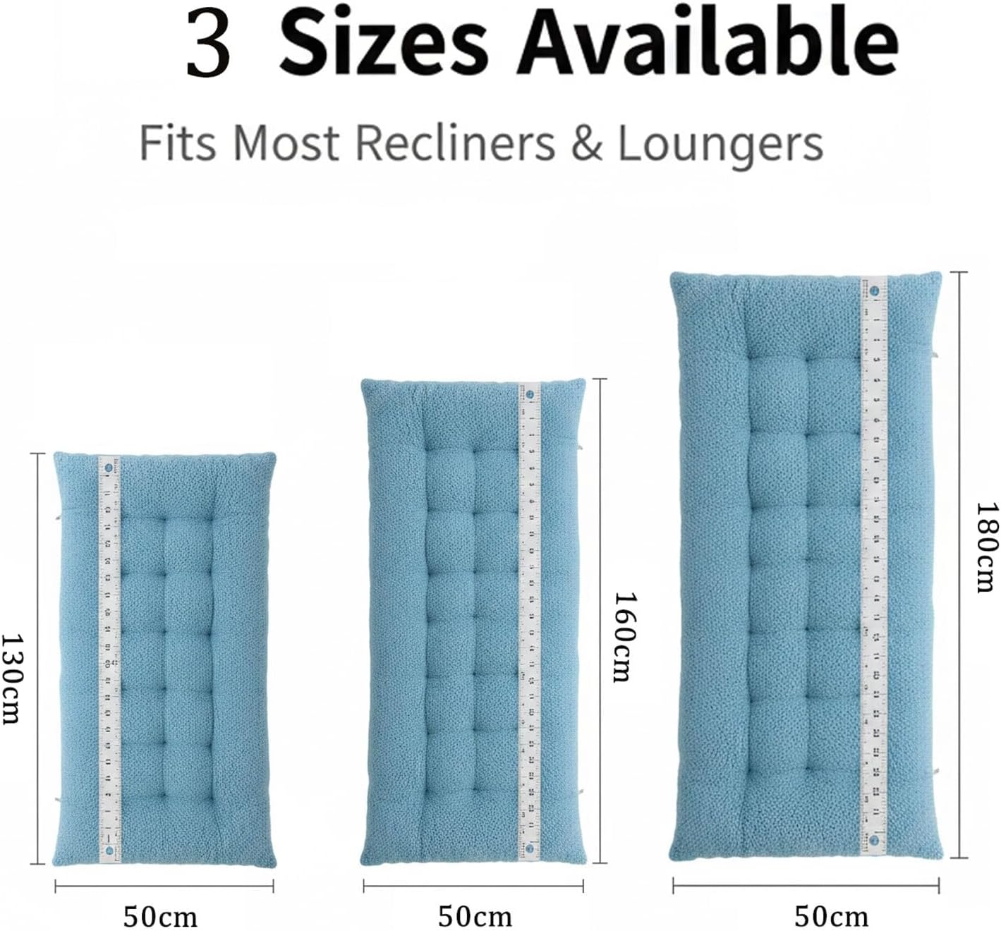 Soft Artificial Lamb Wool Chaise Lounger Cushion Non-Slip for Patio Recliners and Rocking Chairs, Comfortable Support(White,62.9in)