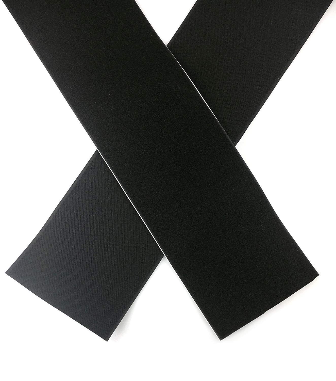 Juego de tiras autoadhesivas ultra anchas de 18 cm (7 pulgadas) con pegamento superadhesivo de tela de nailon (negro, 5 m)