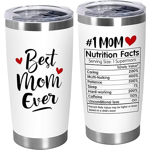 TEEZWONDER Christmas Birthday Gifts for Mom - 20 oz Stainless Steel Insulated Coffee Tumbler with Lid - Mothers Birthday Gifts from Daughter Son, Mothers in Law, Mama, Grandma, Tumblers for Women