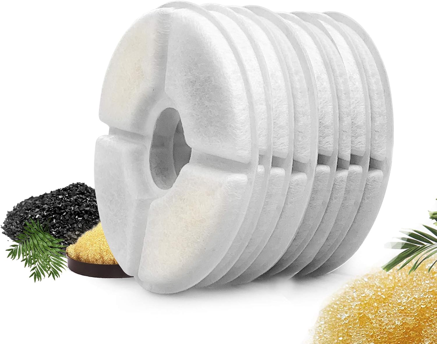 Filter for Cat Water Fountain 8 Pack Activated Carbon Pet Fountain Replacement Filters with Cleaning Brush and Cloth