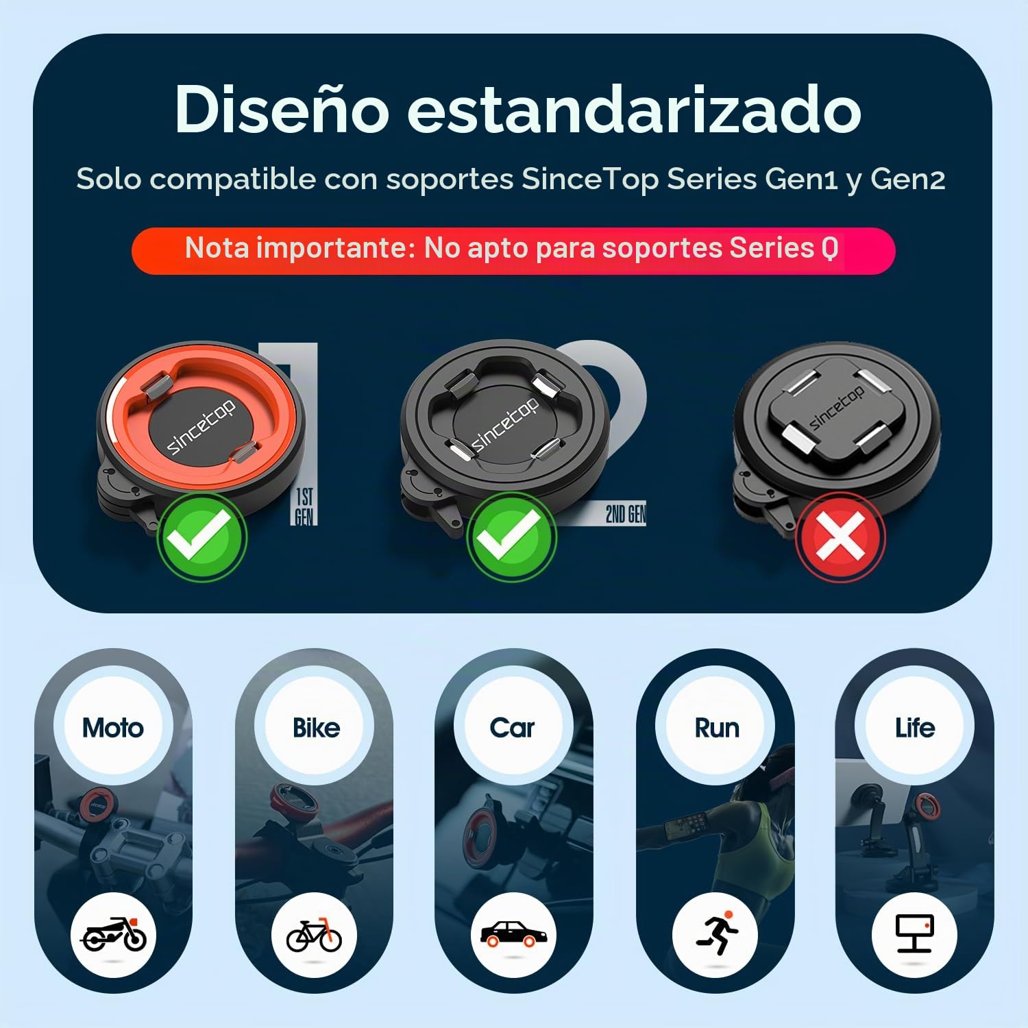 sincetop Soporte movil Bicicleta,adaptadores de Pegamento Adhesive Paste Serie C [1ra Generación / 2da Generación]