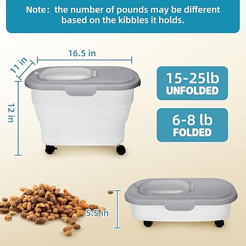 Miniatura 10 de YECERCAN Contenedor de almacenamiento de comida para perros de 25 libras, recipientes herméticos para almacenamiento de alimentos para mascotas con