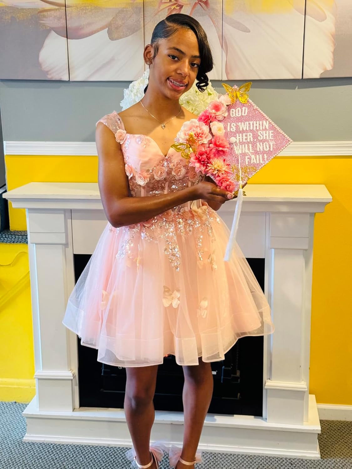 3D Butterfly Homecoming Dresses for Teens Sparkly Short Tulle Prom Dress Off Shoulder Lace DAMA Dress for Quinceanera - Image 5