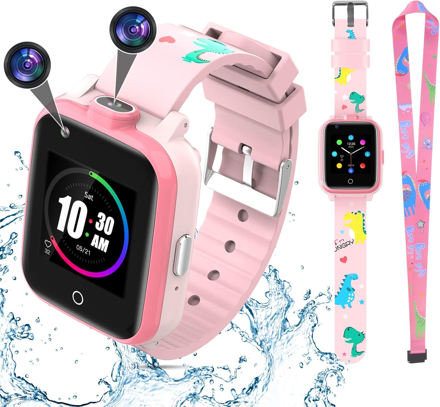 OKYUK Telefono Smartwatch per Bambini GPS 4G, Telefono Smartwatch Impermeabile e Sicuro, con Messaggio Vocale di Chiamata SOS Fotocamera Digitale Sveglia, Studente Bambini di 3-12 Anni(Rosa OKYUK Telefono Smartwatch per Bambini GPS 4G, Telefono Smartwatch Impermeabile e Sicuro, con Messaggio Vocale di Chiamata SOS Fotocamera Digitale Sveglia, Studente Bambini di 3-12 Anni(Rosa