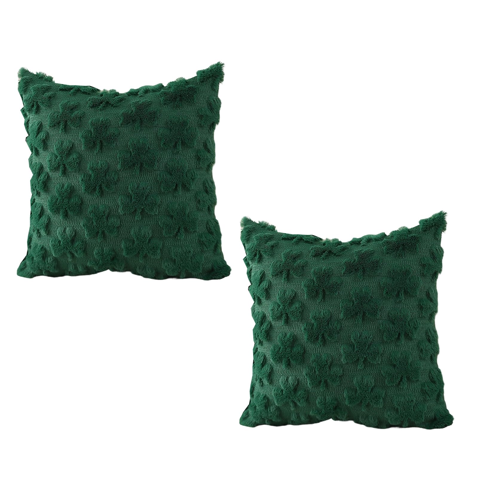 ZBIianxer Patricks Celebration 3D Plush Faux Furs Texture Pillow Cover Shamrocks Cushion Cover for Irish Holiday Sofa Decors Patricks Pillow Case