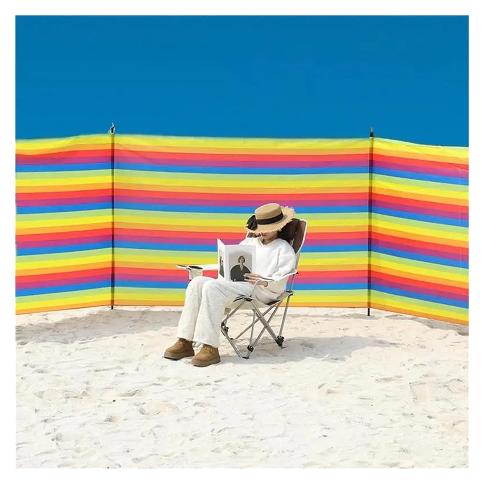 Paravento da Spiaggia Barriera frangivento for Campeggio, Spiaggia, Privacy, Riparo frangivento, Tenda Antivento, Portatile, for Esterni(S)