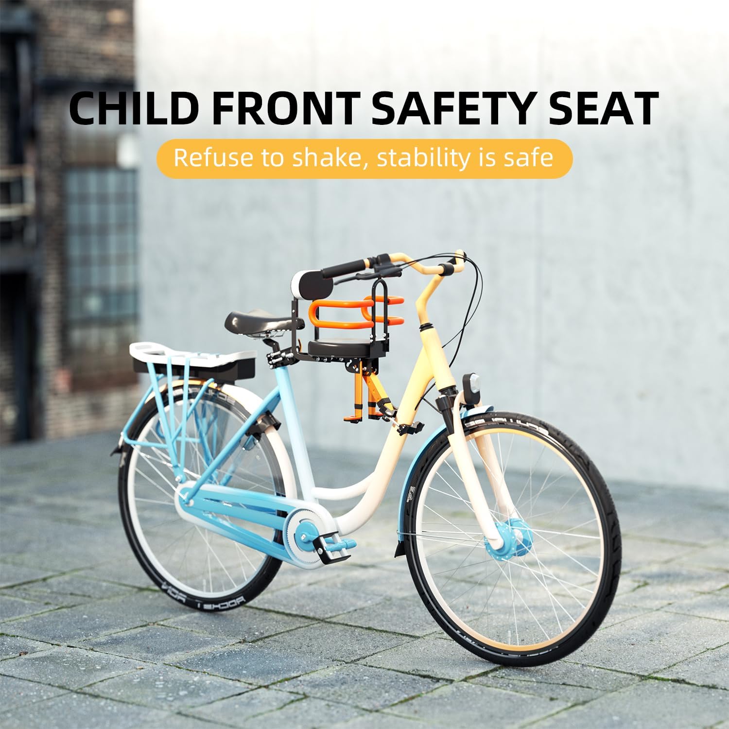 Child Bike Seat for Adult Bike,Retractable Baby Bike Seat Front Mounted for Children 2~6 Years