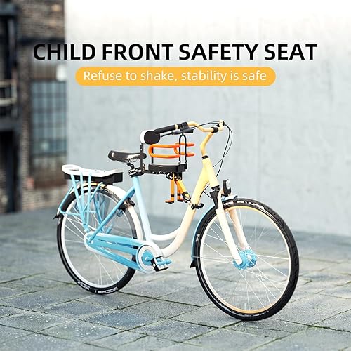 Miniatura 7 de Asiento de bicicleta para niños, montaje delantero, asiento de bicicleta para niños para bicicleta de adulto, asiento retráctil para bicicleta de