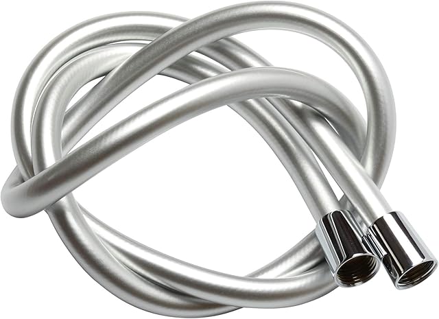 Yossee PVC Smooth Shower Hose 1.5M / 59 Inch with Anti-Twist Brass Connections - Universal Replacement, Flexible, Kink and Leak Proof