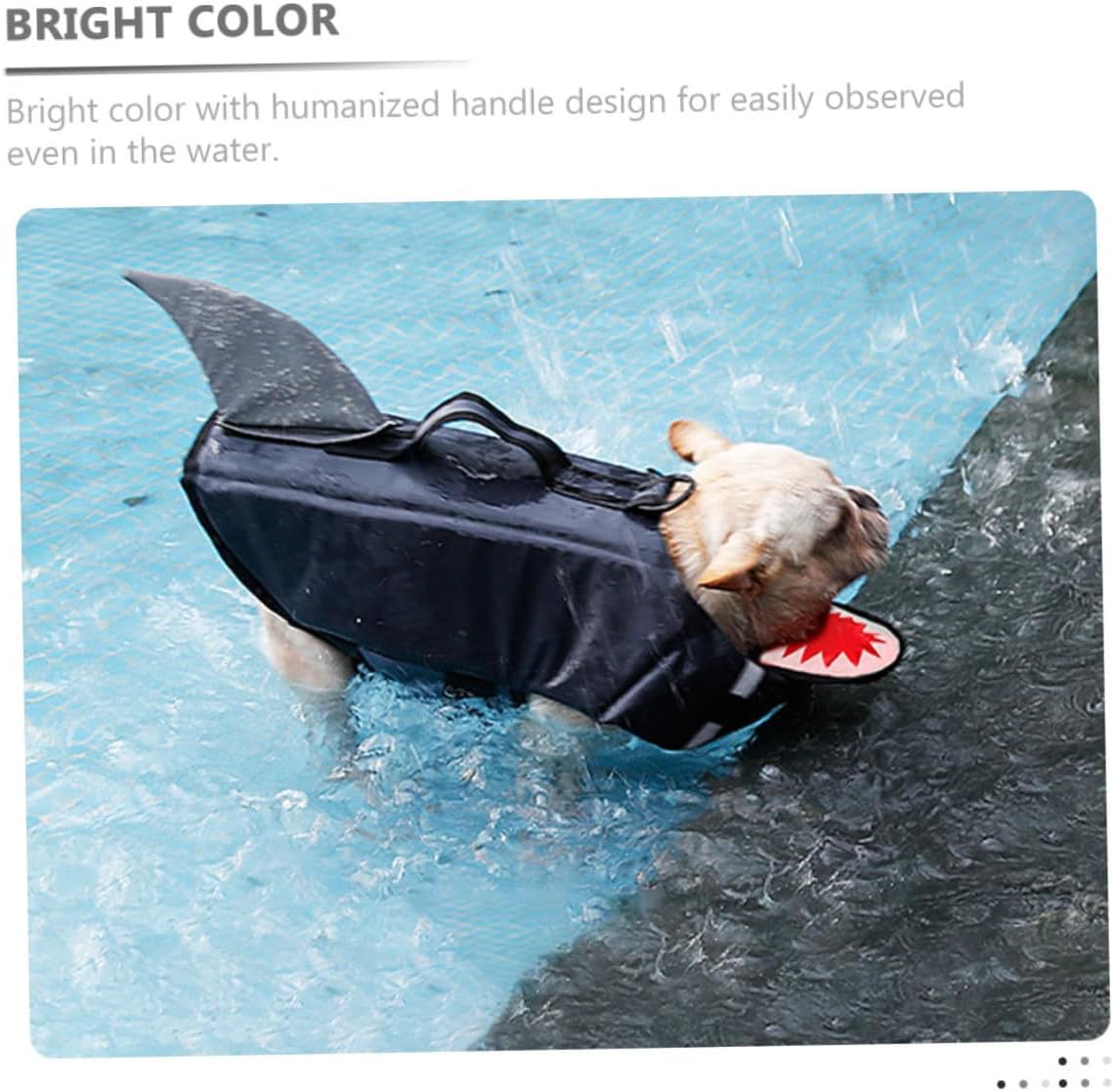 TEHAUX Dog Swimming Vest Shark Design Reflective Floatation Preserver Pet Life Jacket XL for Outdoor Training and Boating