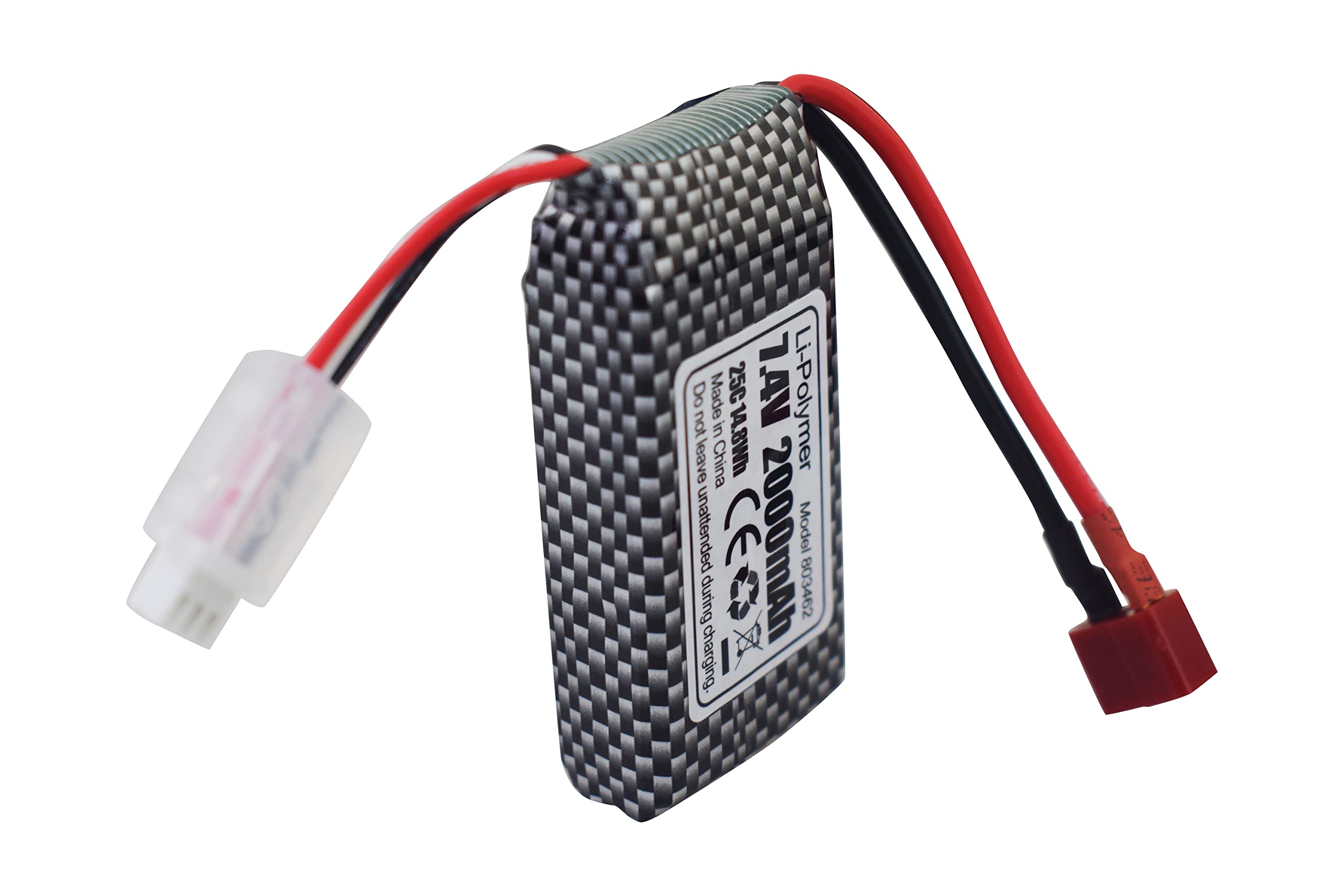 ZYGY 2PCS 7.4V 2000mAh T-Stecker Lithium Batterie für 9203E 9204E 9205E