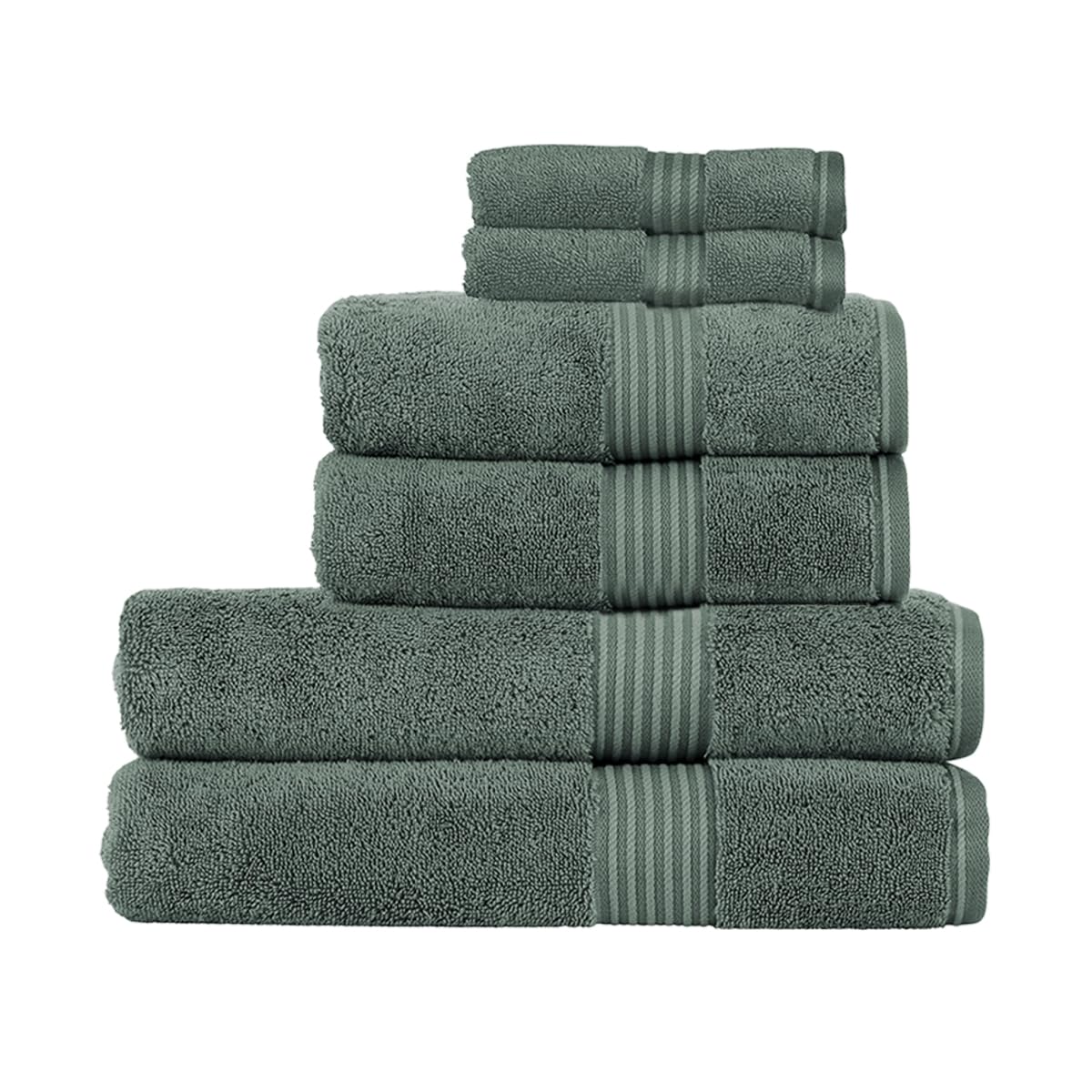 Christy Supreme Hygro 6 Piece Towel Set | Yew Green | 2 Bath Towels, 2 Hand Towels & 2 Face Cloths — image 1