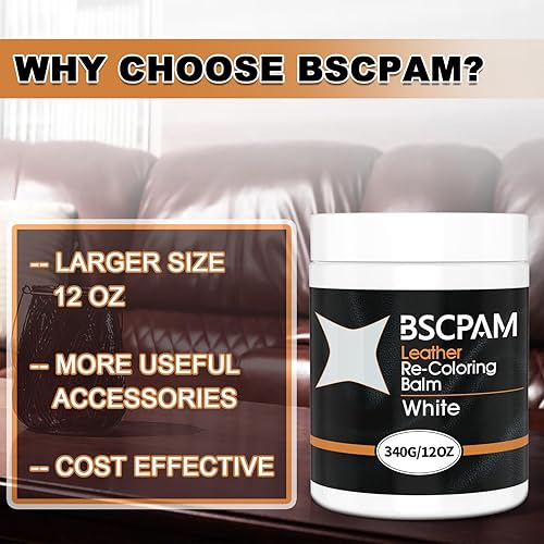 Miniatura 5 de Bálsamo de recoloración de cuero, kit de reparación de cuero para muebles y vinilo, tinte de cuero, restauración y renovación para sofás, asientos