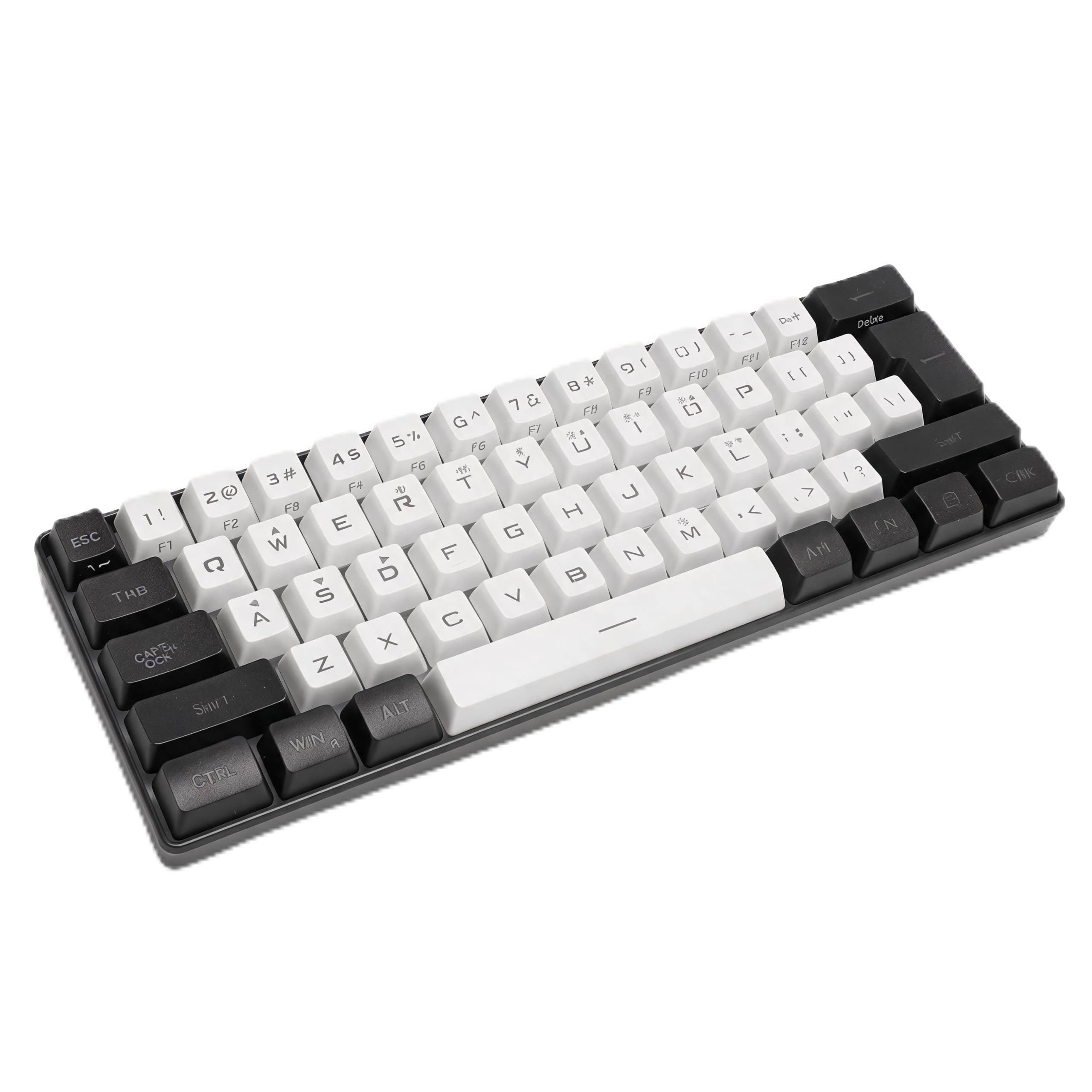 Sxhlseller Mini Teclado para Juegos 60%, Teclado USB Ergonómico Retroiluminado RGB de 61 Teclas, Teclado de Computadora USB Programable con Cable para Computadora Portátil de Escritorio con