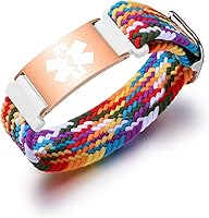 Vista 38 de Pulseras deportivas personalizadas de alerta médica para mujeres y hombres – Pulseras de identificación médica personalizadas con grabado gratuito