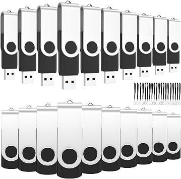 ABLAZE 2GB USB Flash Drive 50 Pack, USB 2.0 Thumb Drives with Lanyards Bulk Memory Sticks Pendrives 50PCS Black