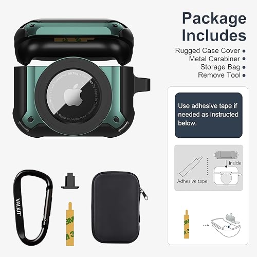 Miniatura 7 de Valkit Funda protectora 2 en 1 para Airpods 3, funda protectora resistente para Airpods de 3 generación para hombres y mujeres, con llavero a prueba