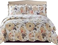Vista 11 de Royal Tradition Juego de colcha de 5 piezas, tamaño individual, microfibra acolchada sin arrugas con estampado de pájaros Ayat incluye: juego