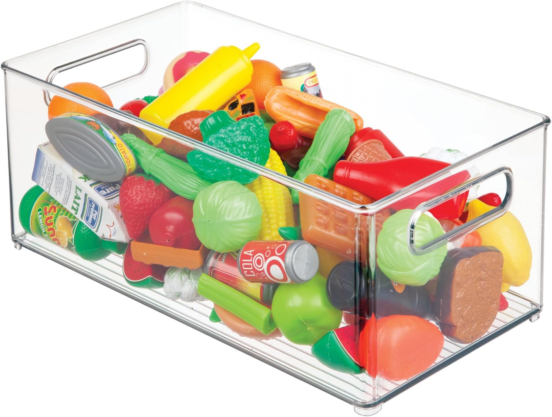 InterDesign Refrigerator or Freezer Storage Bin – Food Organizer Container for Kitchen - Deep Drawer, Clear