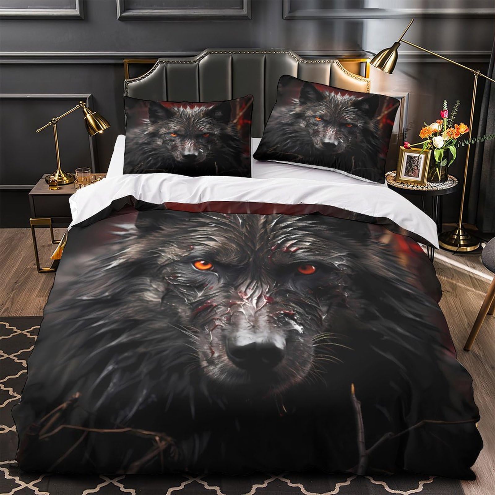 Parure de lit pissenlit housse de couette microfibre 3D confortable pour lit 2 personnes