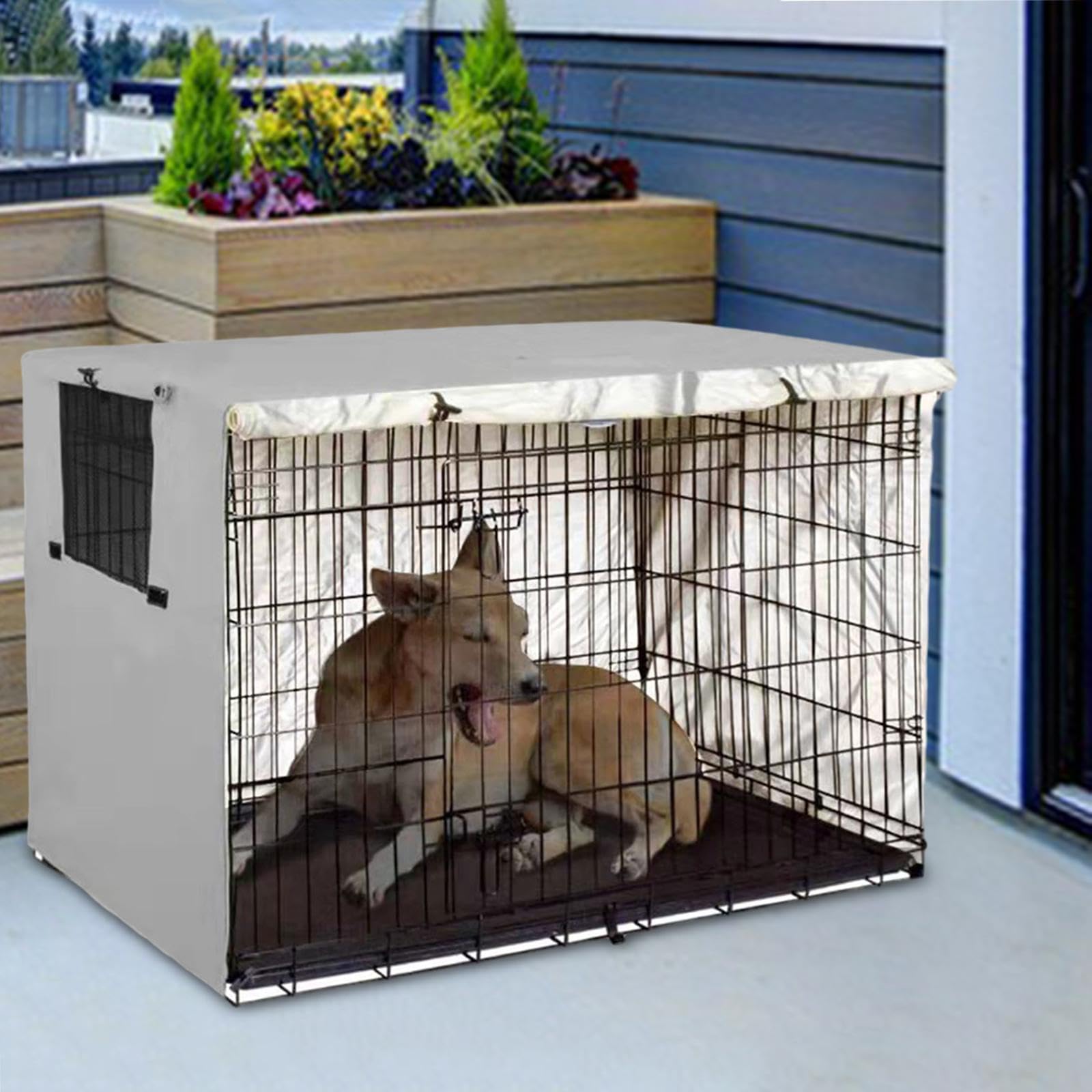 210 Oxford-Stoff-Abdeckung für Haustierhütten, Hundekäfig-Abdeckung für drinnen und draußen, 107cmx69cmx75cm