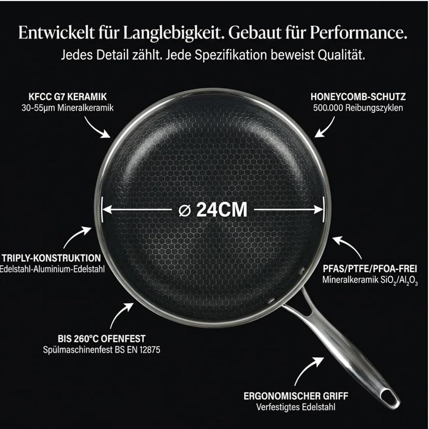 Non Stick Frying Pan - Stainless Steel Skillet, Induction Compatible Cookware, Durable surfaces Ensuring Even Heat Distribution | Professional Cooking Tool Ideal For Home Apartment Farmhouse Kitchen