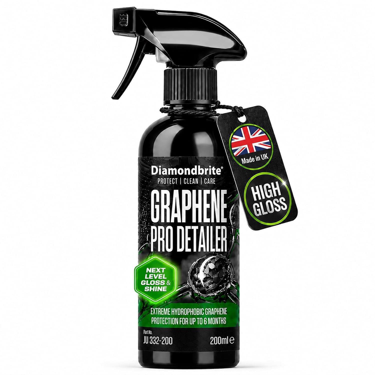 Diamondbrite Graphene Coating for Car & Bike | 6 Months Protection Hydrophobic Spray Polish for Deep Gloss & Shine | UV Protection | Safe on Paint, Chrome & Headlights | 200 ML-image-29