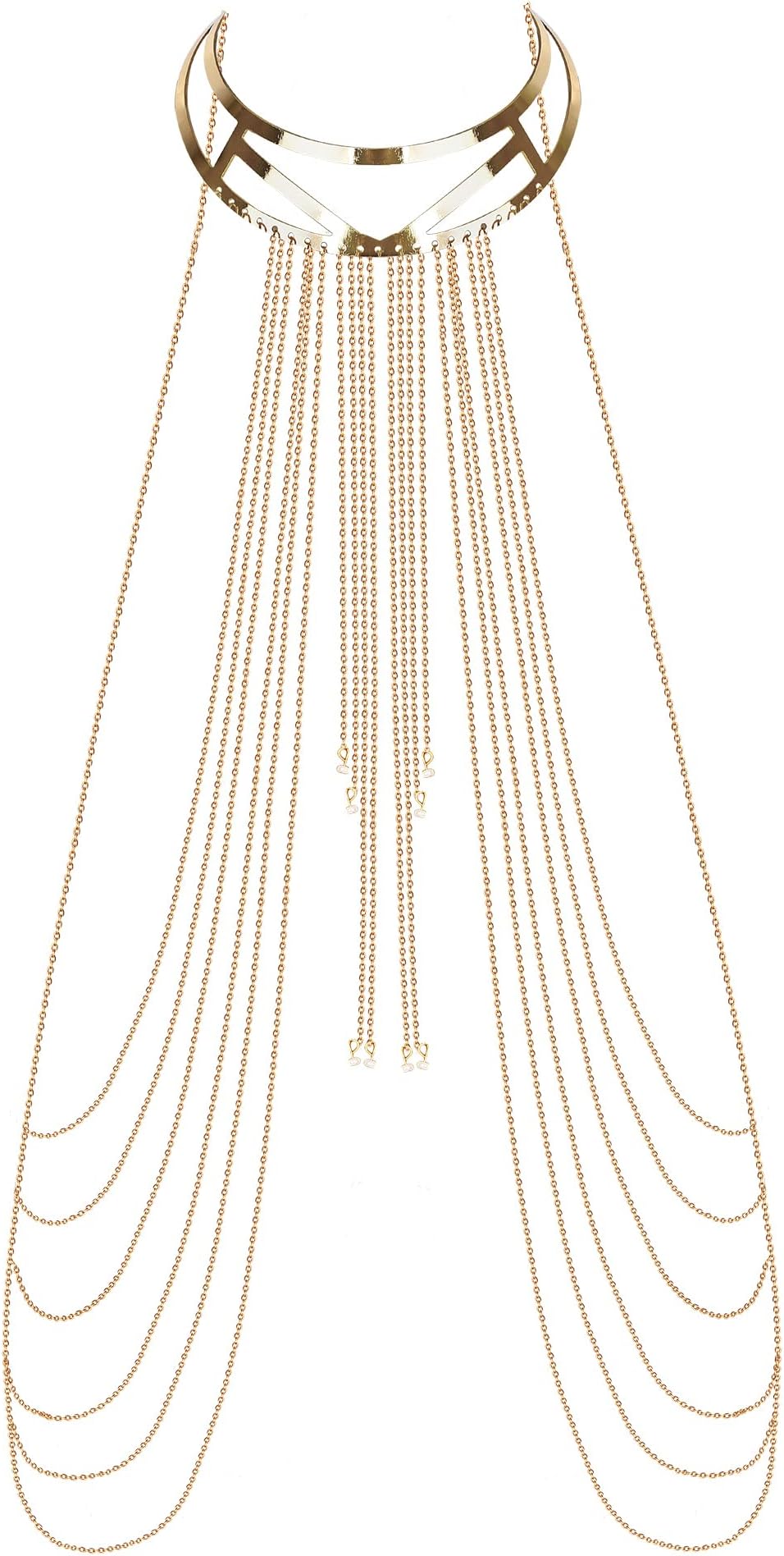 ADRAMATABody Chains for Women Boho Gold Layered Tassel Body Chain Jewelry Bikini Bra Chains Body Jewelry Gold Sparkling Body Chains